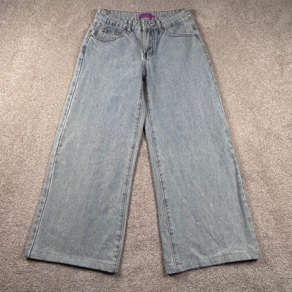 Edikted Light Blue Wide Leg Jeans